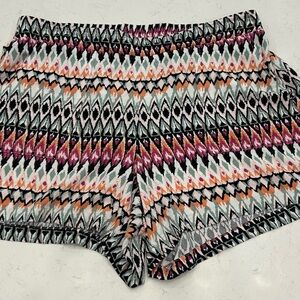 Wildfox High Waist Patterned Shorts - Black, Pink, Orange, White